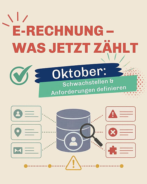 Im Oktober geht es bei der E-Rechnung vor allem um eins: Schwachstellen erkennen und Anforderungen sauber definieren....